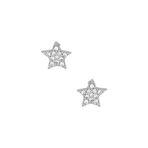 Star Pave Stud Earrings silver front MILK MONEY