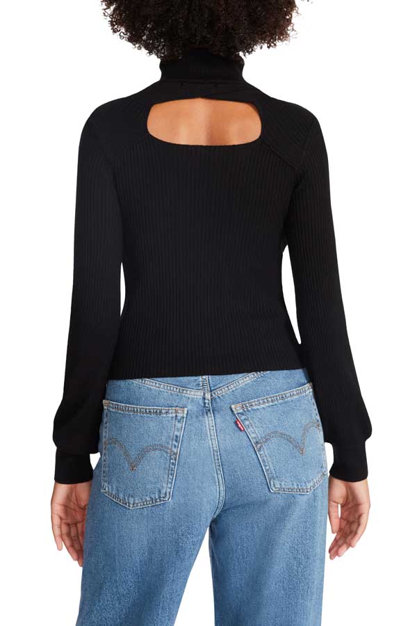 Steve Madden Hazel Sweater black back | MILK MONEY milkmoney.co | cute tops for women. trendy tops for women. cute blouses for women. stylish tops for women. pretty womens tops.