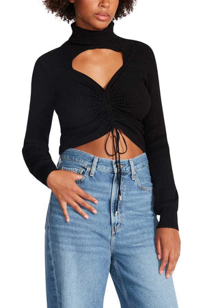 Steve Madden Hazel Sweater black front | MILK MONEY milkmoney.co | cute tops for women. trendy tops for women. cute blouses for women. stylish tops for women. pretty womens tops.