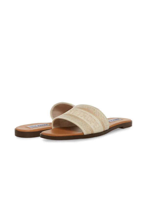 Steve Madden Knox Sandal gold front | MILK MONEY milkmoney.co | cute sandals for women. cute slides for women. trendy womens sandals. women sandals online. pretty sandals for women. cute slides womens.