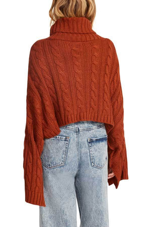Steve Madden Sloane Sweater mocha back | MILK MONEY milkmoney.co | cute sweaters for women. cute knit sweaters. cute pullover sweaters