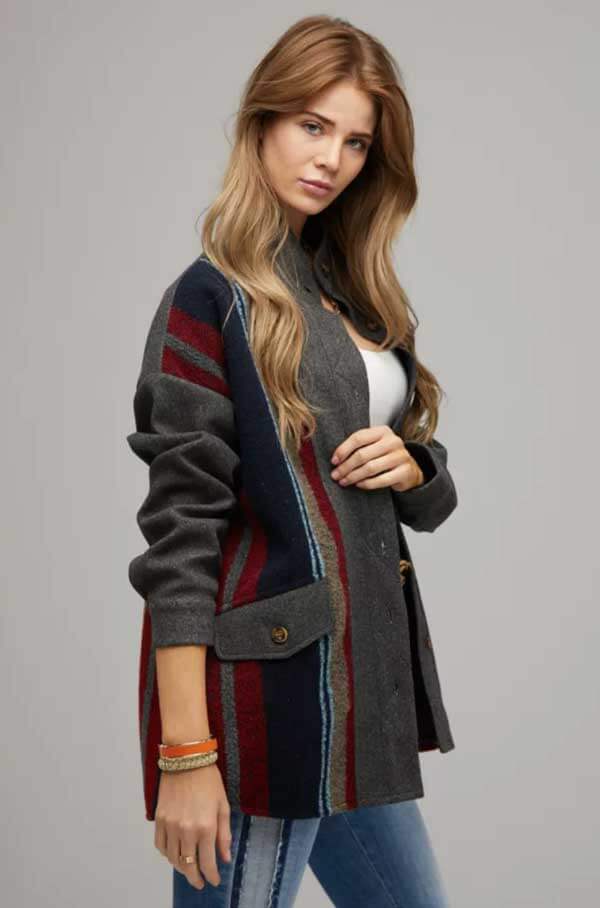 Striped Oversized Jacket grey side | MILK MONEY milkmoney.co | cute clothes for women. womens online clothing. trendy online clothing stores. womens casual clothing online. trendy clothes online. trendy women's clothing online. ladies online clothing stores. trendy women's clothing stores. cute female clothes.