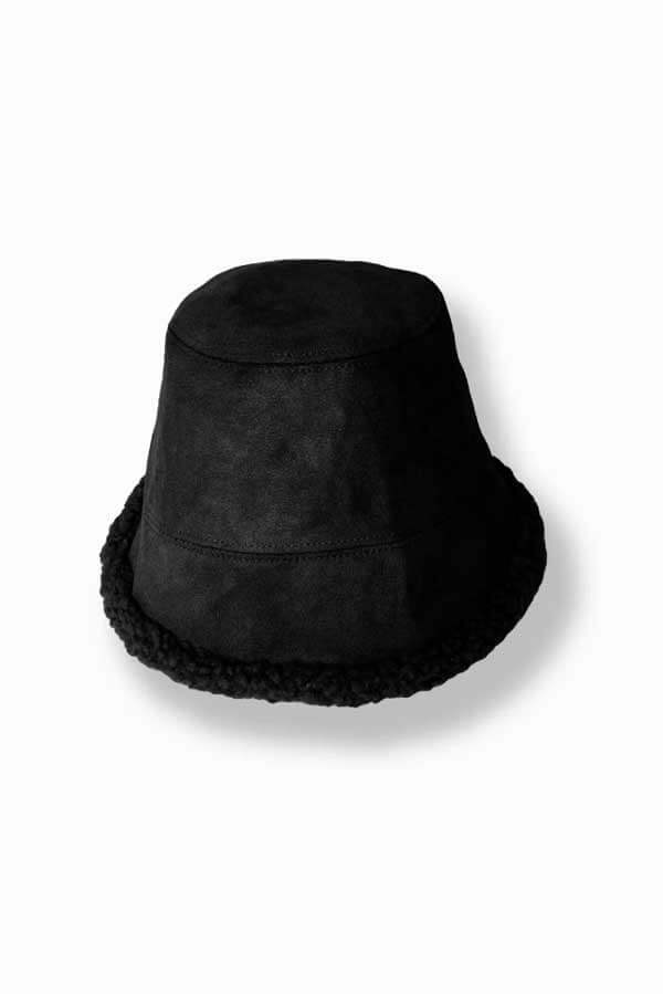 Suede Fisherman's Reversible Hat black front| MILK MONEY milkmoney.co | women's accessories. cute accessories. trendy accessories. cute accessories for girls. ladies accessories. women's fashion accessories.