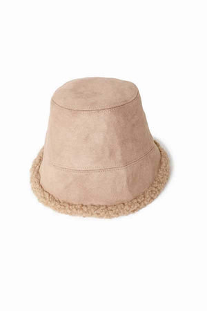 Suede Fisherman's Reversible Hat taupe front | MILK MONEY milkmoney.co | women's accessories. cute accessories. trendy accessories. cute accessories for girls. ladies accessories. women's fashion accessories.