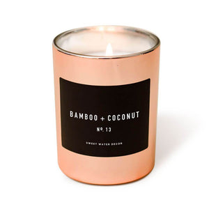 Sweet Water Decor Bamboo Coconut Soy Candle rose gold MILK MONEY