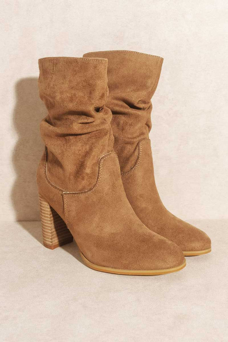 Teagan Camel Modern Slouch Boot  front | MILK MONEY milkmoney.co | cute shoes for women. ladies shoes. nice shoes for women. ladies shoes online. ladies footwear. womens shoes and boots. pretty shoes for women. beautiful shoes for women.  