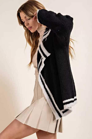 Teddy Bear Coat Cardigan black side | MILK MONEY milkmoney.co | cute sweaters for women, cute knit sweaters, cute pullover sweaters