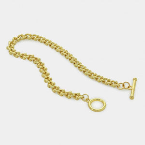 Thick Cuban Chain Bracelet gold open MILK MONEY