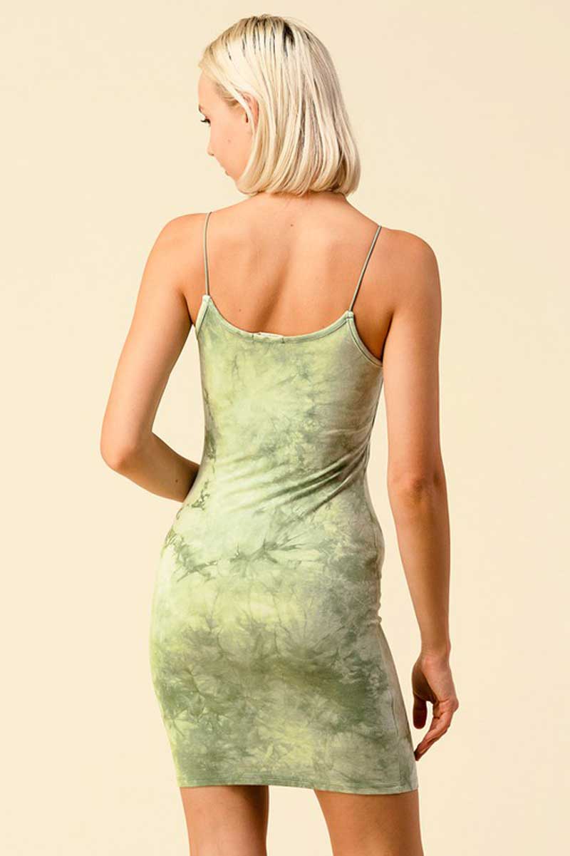 Tie Dyed Jersey Mini Dress green back | MILK MONEY milkmoney.co | cute clothes for women. womens online clothing. trendy online clothing stores. womens casual clothing online. trendy clothes online. trendy women's clothing online. ladies online clothing stores. trendy women's clothing stores. cute female clothes.