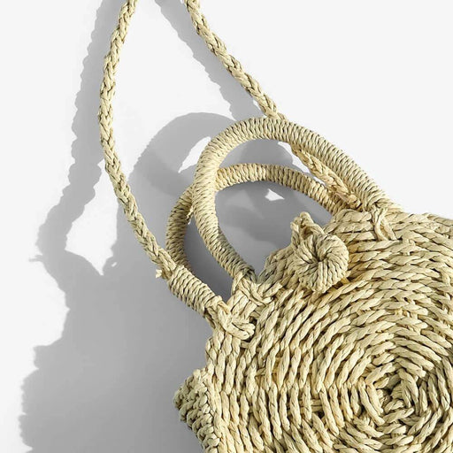 Tula Mini Woven Circle Crossbody natural close up - MILK MONEY