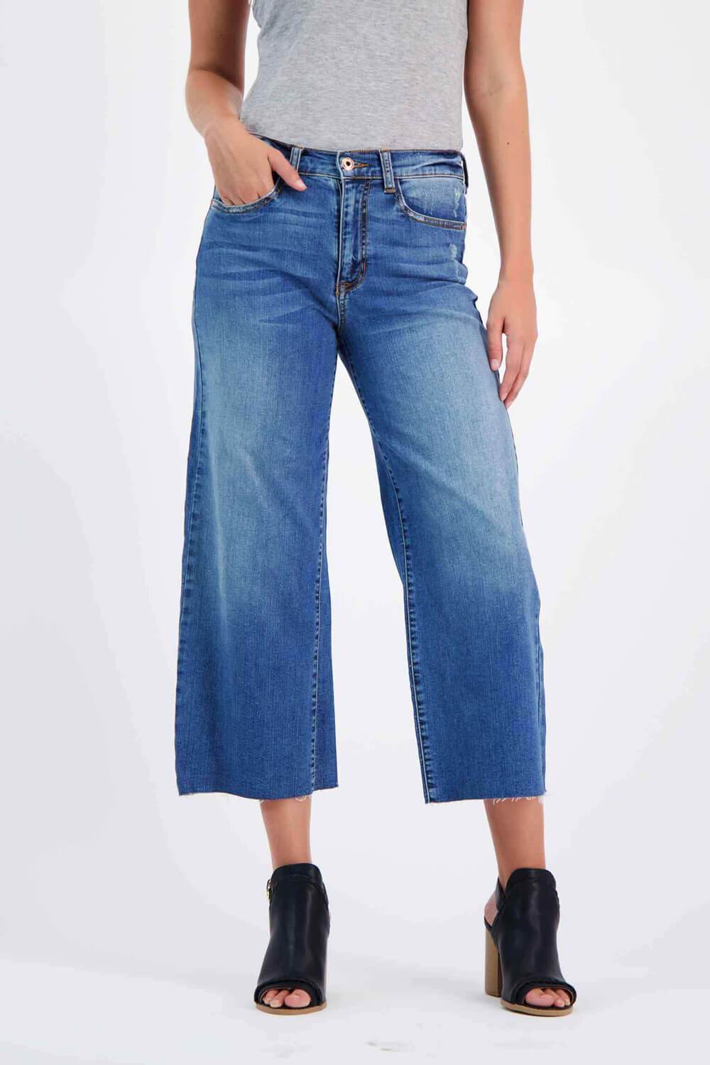 Wide Leg Crop Jeans blue - MILK MONEY