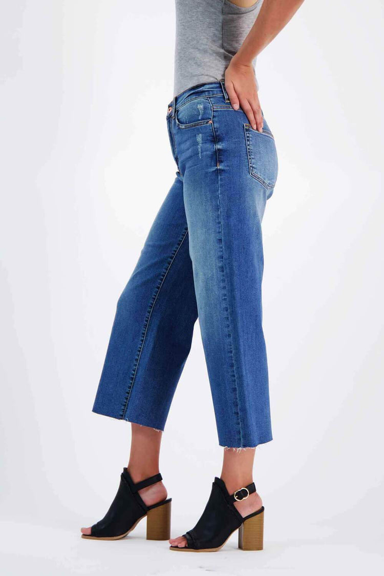 Wide Leg Crop Jeans Blue - MILK MONEY