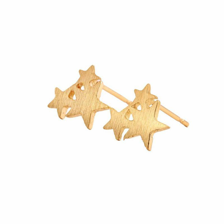 Women's Clustered Stars Everyday Stud Earrings gold side | JEWELRY | MILK MONEY | milkmoney.co