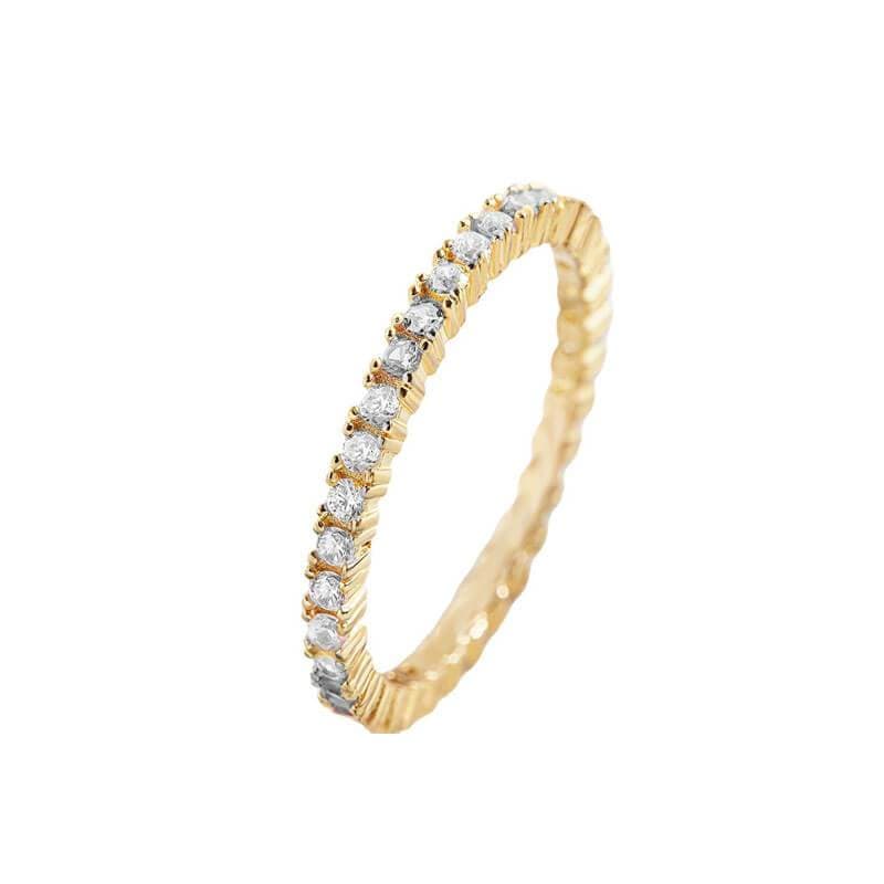 Women's Everyday Crown Bezel Layering Ring gold side | MILK MONEY | milkmoney.co