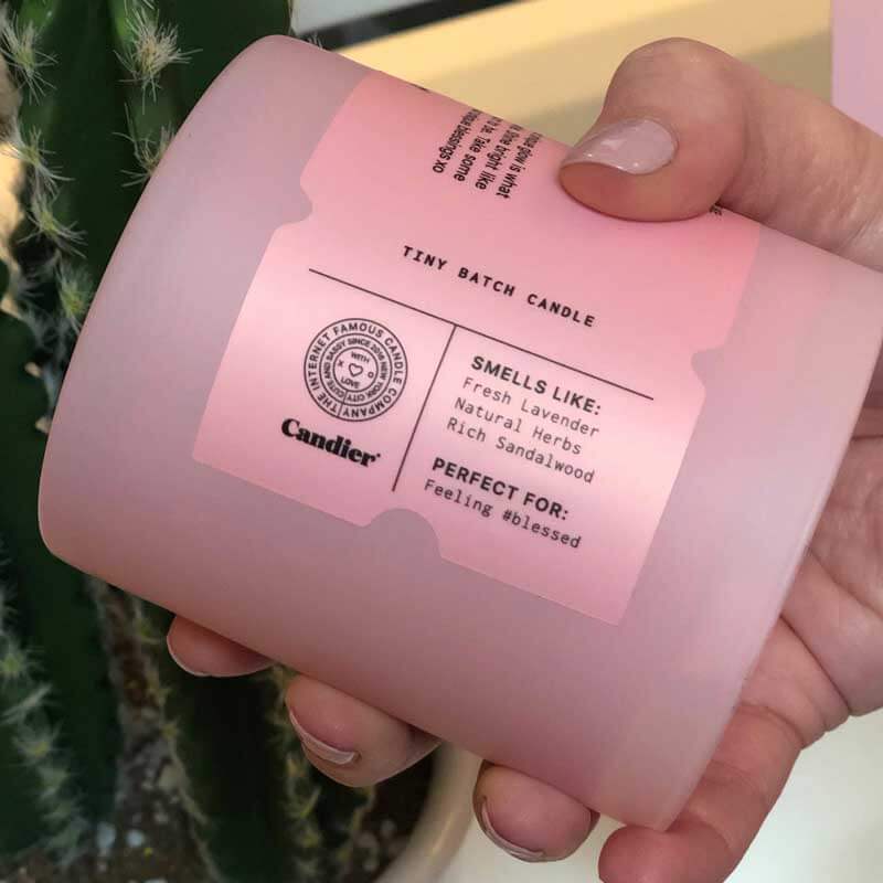 You're Doing Great Candle pink side | MILK MONEY milkmoney.co | Our soy candles are made with 100% soy wax that burns cleaner, brighter, longer and better. Our scented candles are hand poured locally in small batches in Los Angeles CA 