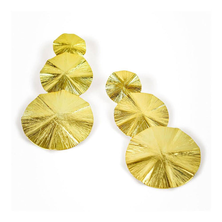 Zoey Circle Disc Drop Earrings Gold - MILK MONEY
