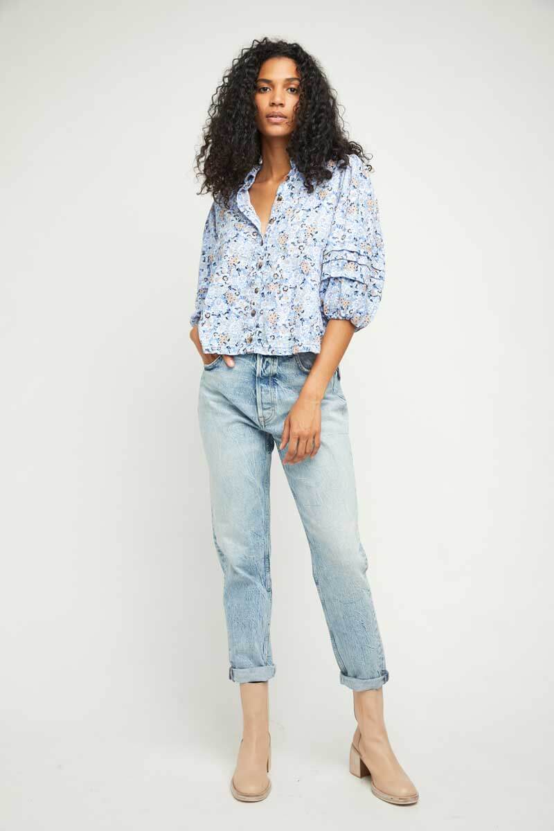 Zuri Mom Jean by Free People blue front | MILK MONEY milkmoney.co | jeans for women. blue jeans for women. trendy jeans. denim jeans for women. cute jeans for women. womens denim. bohemian clothing brands. free people clothing.