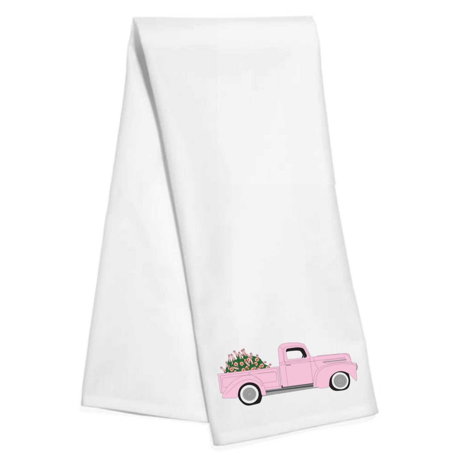 Pink Truck with Champagne Kitchen Towel