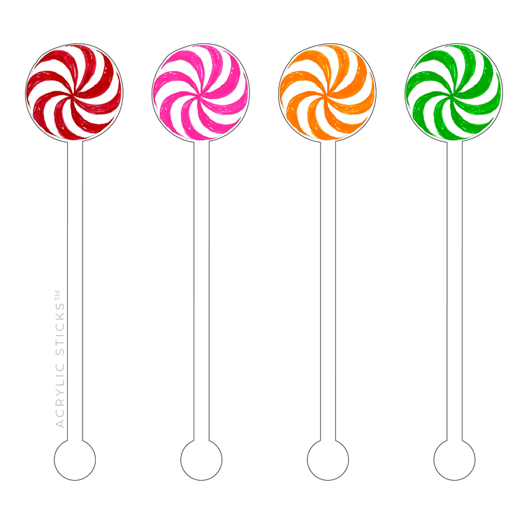Candy Peppermints Acrylic Stir Sticks front | MILK MONEY milkmoney.co | cute holiday gifts, cute gift, party gifts