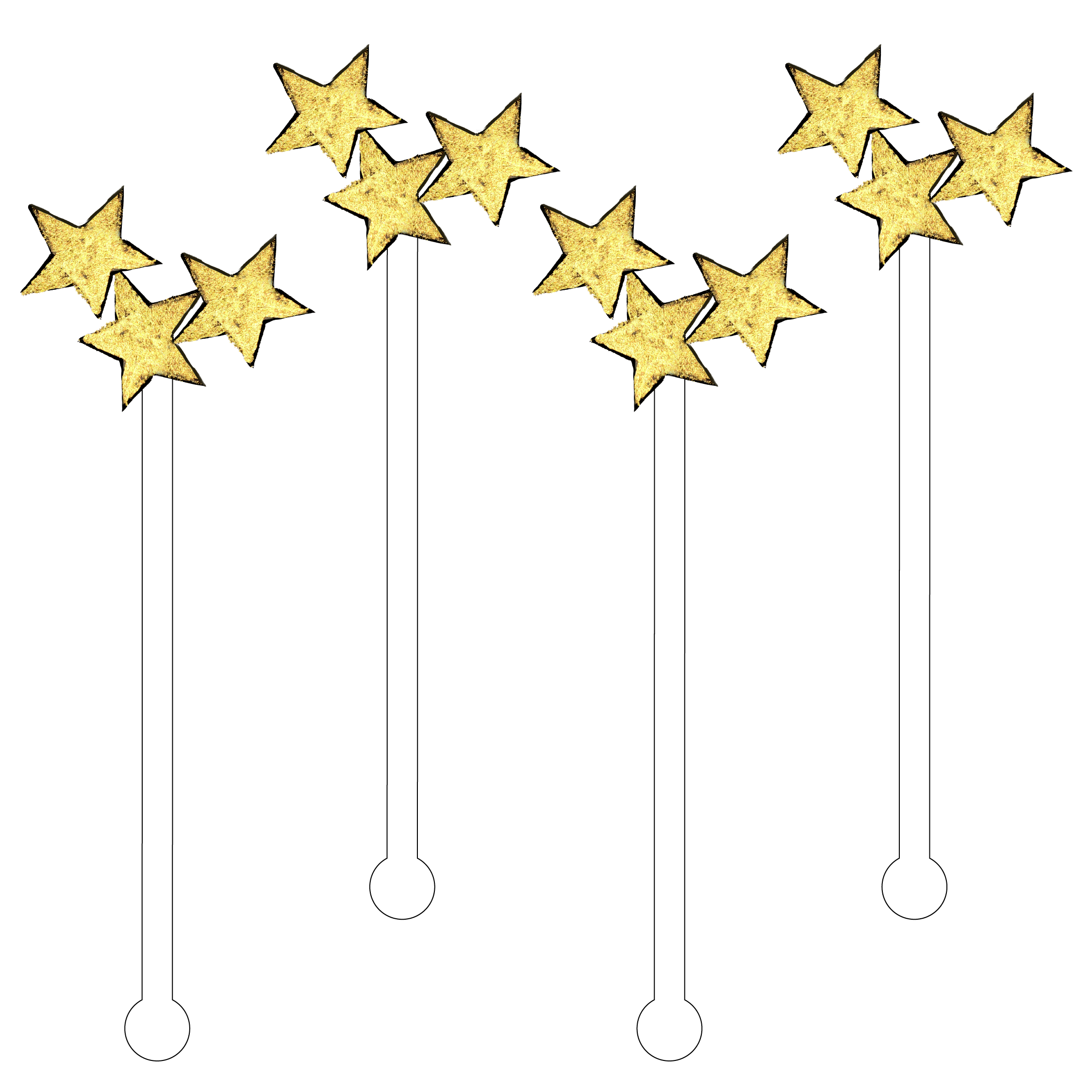 Gold Star Acrylic Stir Sticks