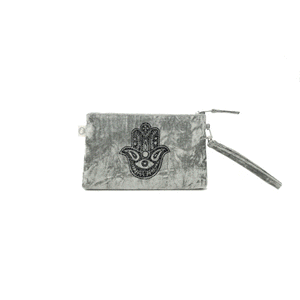 Mini Luxe Clutch Custom Bag Grey Crushed Velvet -MILK MONEY